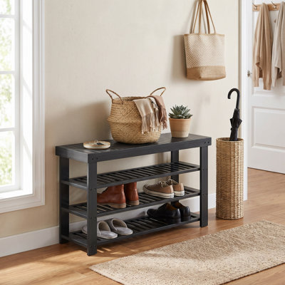 4-Tier Bamboo Shoe Storage Rack Bench