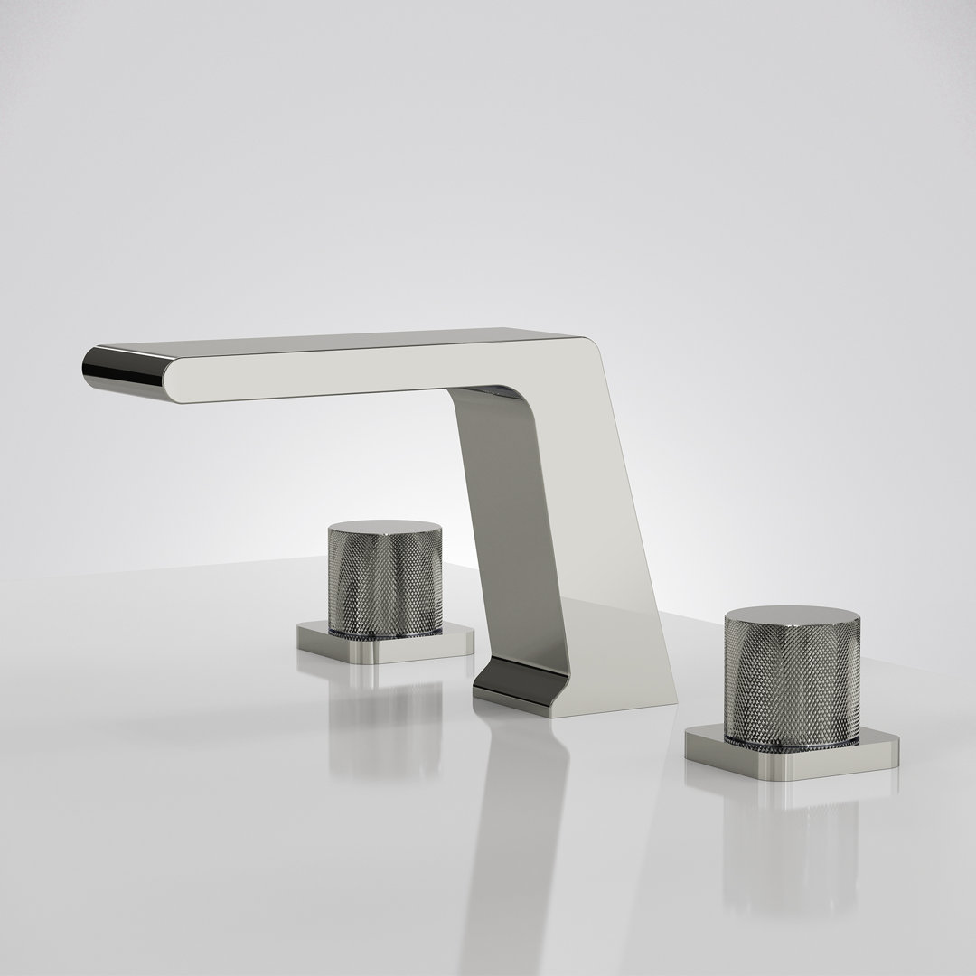 Widespread Bathroom Sink Faucet, Waterfall Bathroom Faucet for 3‑Hole Vanity Sink EVERSTEIN