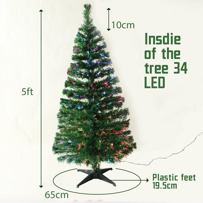 90cm H Lighted Artificial Spruce Christmas Tree