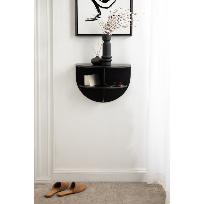 Table d'appoint flottante en bois Balmuth, Noir