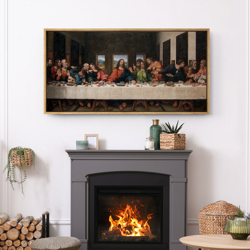 Reproduction d'art sur toile encadrée classique, Cadre naturel, H 30 po x l 60 po x P 1,5 po