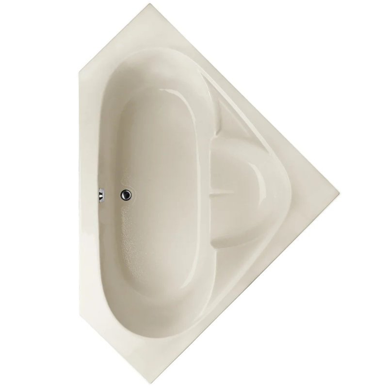 Rincon 59'' L Soaking Bathtub, Biscuit, Satin Chrome