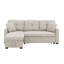 Canapé modulaire 76,5 po en mélange de lin avec lit escamotable et rangement pour chaise longue-1879074765