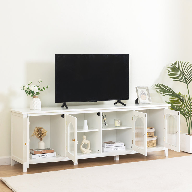 90" TV Stand with Drawers, White Duplicate