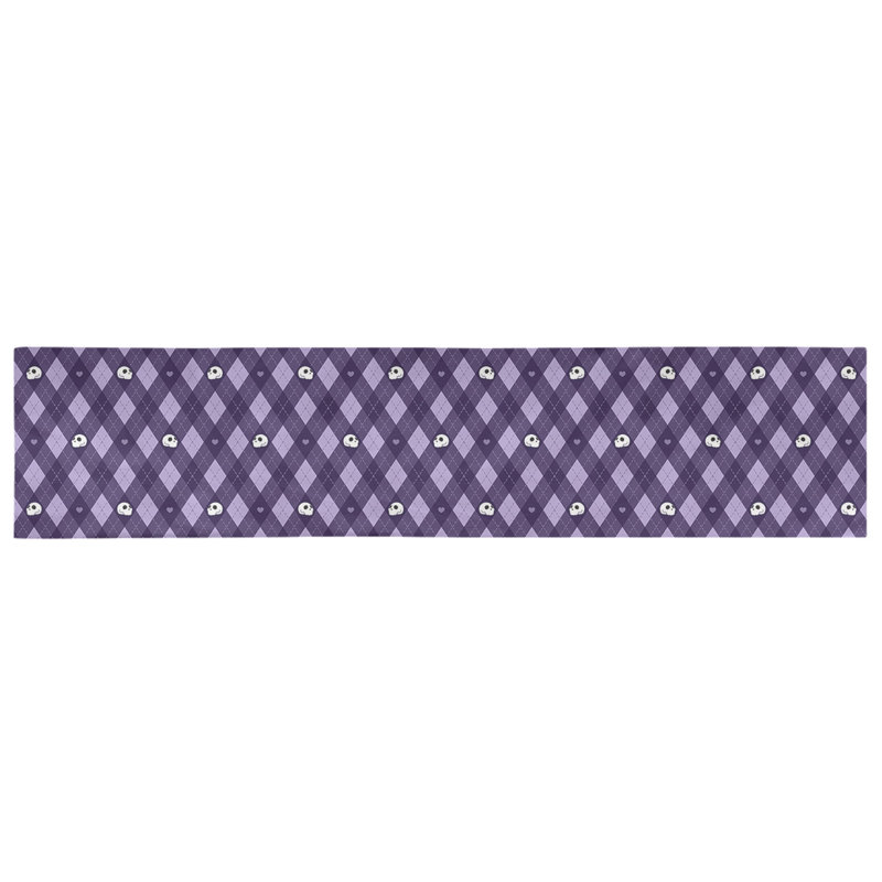 Chemin de table argyle crânes Avicia, 73,5 po x 17,5 po, Mauve, Coton