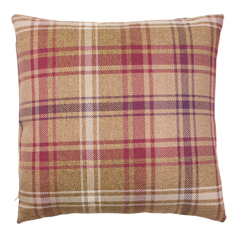 Angus Plaid Square Cushion Cover, 60 x 60 cm, Natural Grey