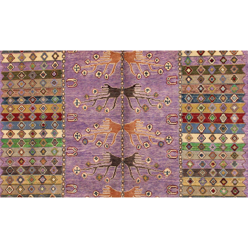 Geometric Hand Knotted 207cm X 287cm Area Rug