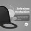 Grey Plastic Standard Adjustable Armrests Toilet Seat Oval-369684996