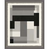Gray Scale Pattern 4' Framed Graphic Art Print on Glass