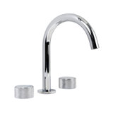 Metro Knurled Bathroom Faucet - Widespread - 10" Brass/Polished Chrome