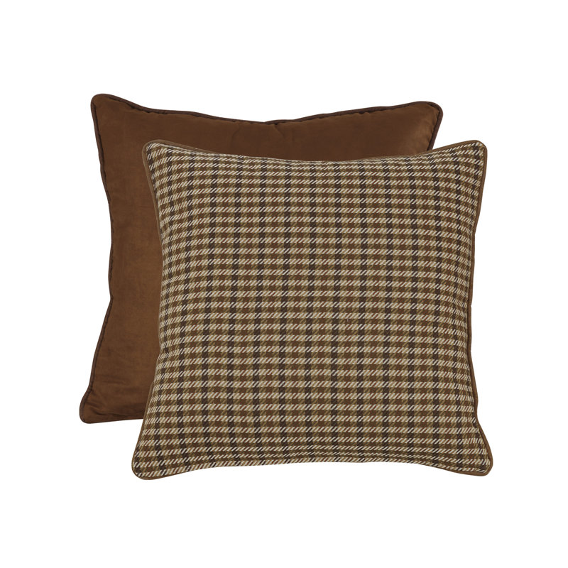 Clifton Woven Twill Plaid & Suede Reversible Euro Sham, 27" x 27"