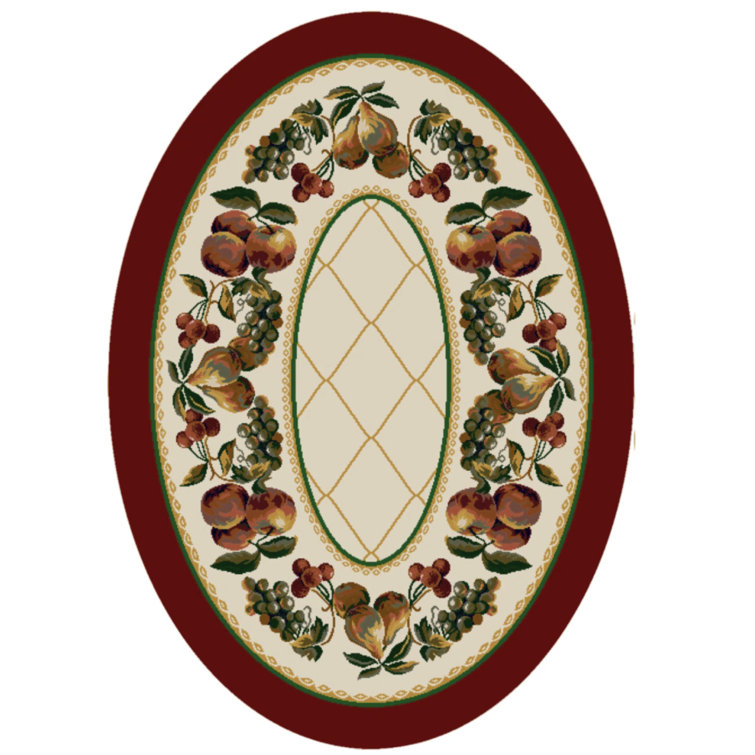 Alminus Fruit Medley Opal Garnet Lattice Area Rug