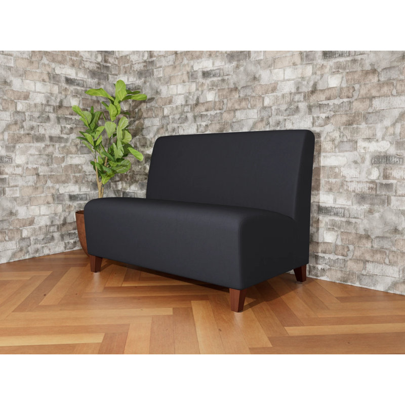 Causeuse sans accoudoirs Ravenna, Noir Patriot Plus, Bois de noyer