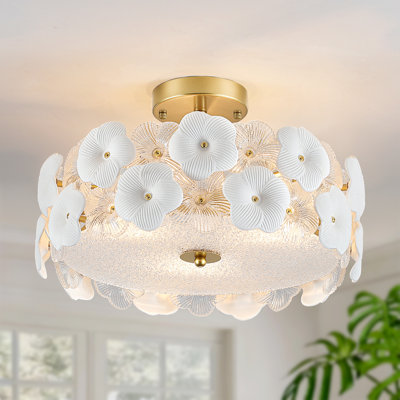 Plafonnier semi-encastré 3 lumières 16 po
