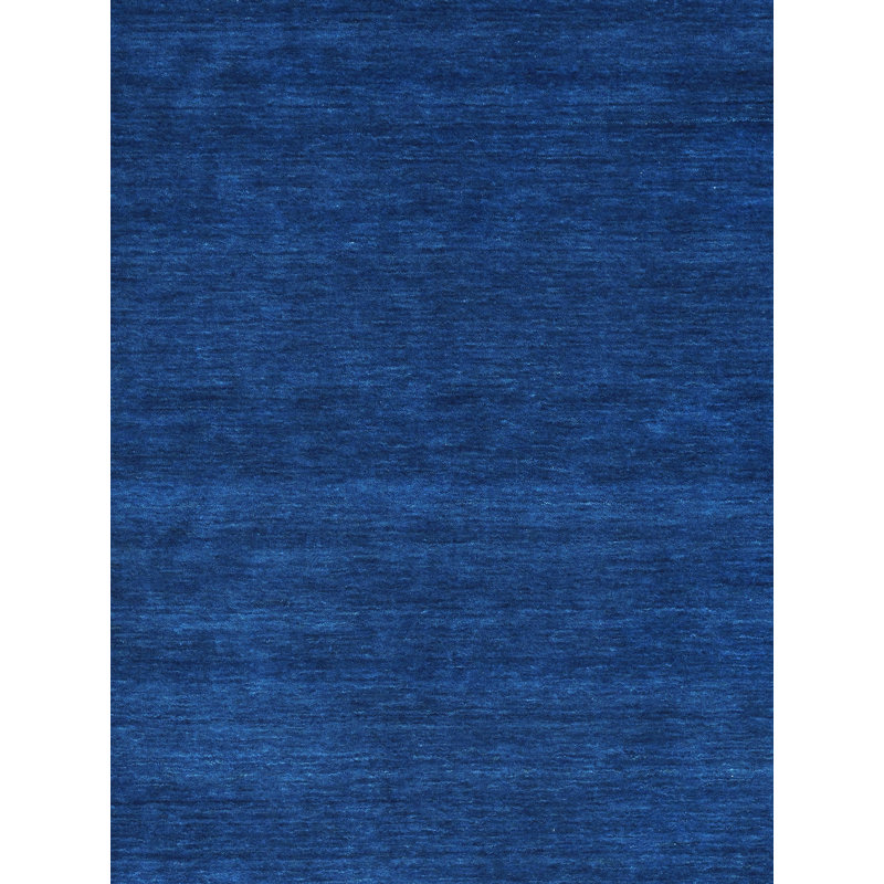 Handmade Blue Viscose 4' x 6' Rectangular Rug