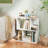 2 Pcs 3-tier Bookshelf Geometric Bookcase Side Table With Open Storage Display Shelf-1173997246