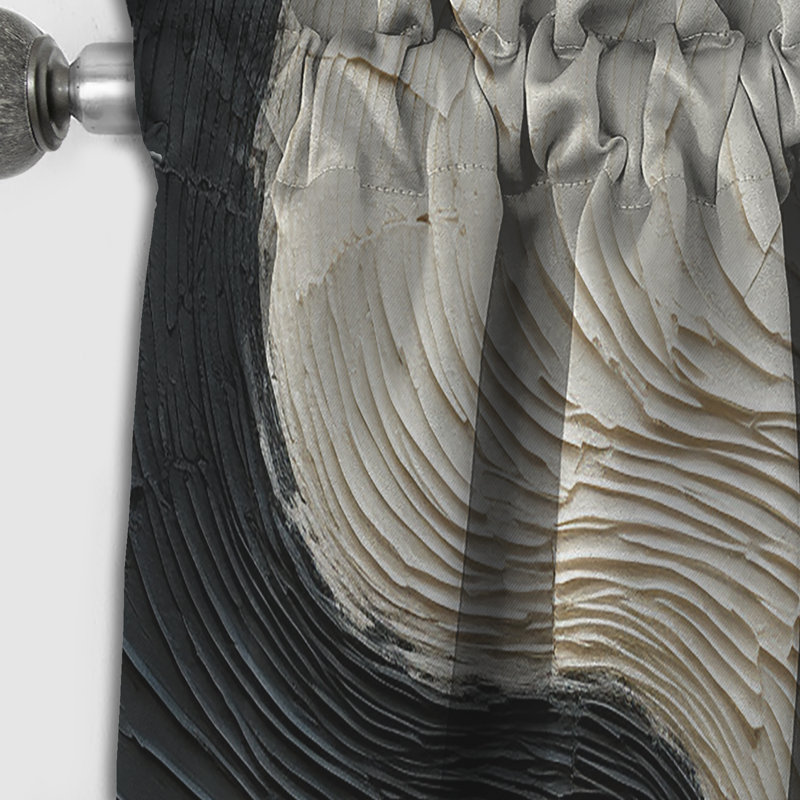 Minimalism Black And White Paint Reunion - Nautical Blackout Coastal Curtain - 1 Panel, 52" W x 95" L