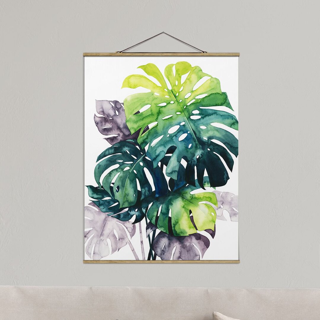 Wandbild Exotisches Laub - Monstera