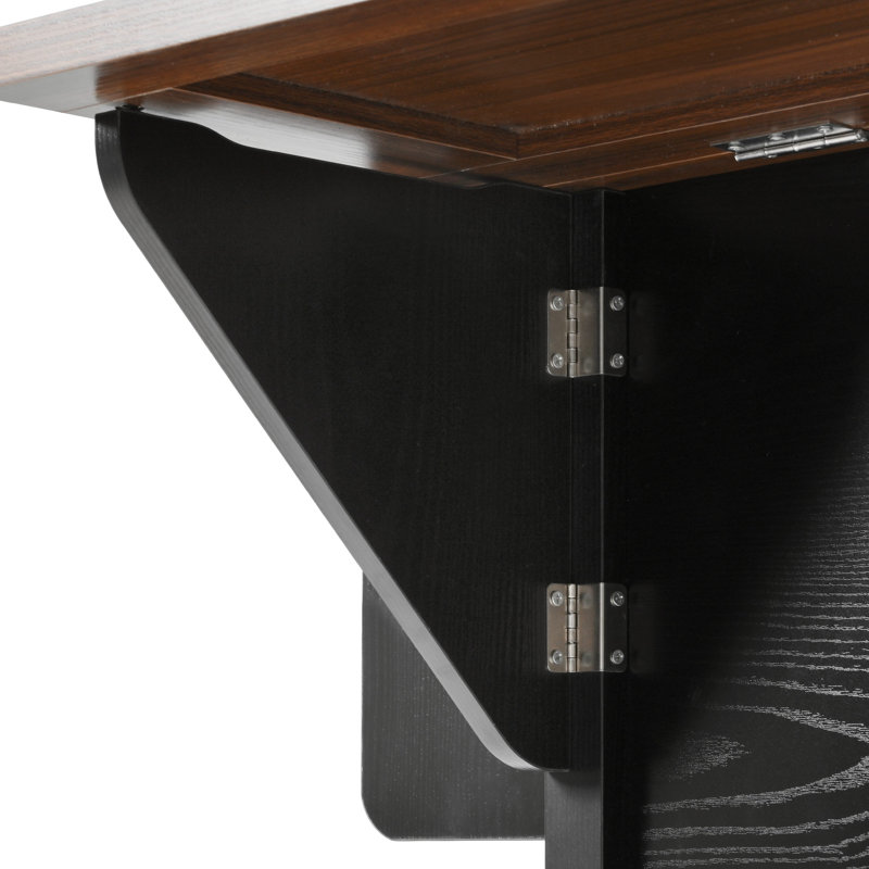 Farmhouse Kitchen Island With Drop Leaf, Black