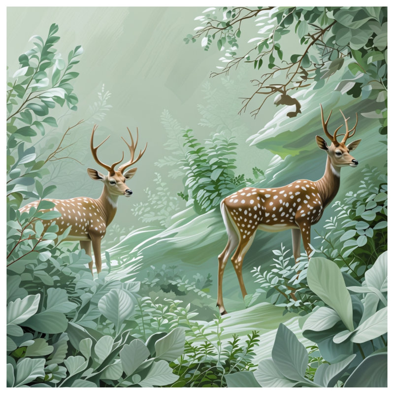 Rideaux de fenêtre Deer In Lush Forest, 50 po x 92 po - 1 panneau, Blocage