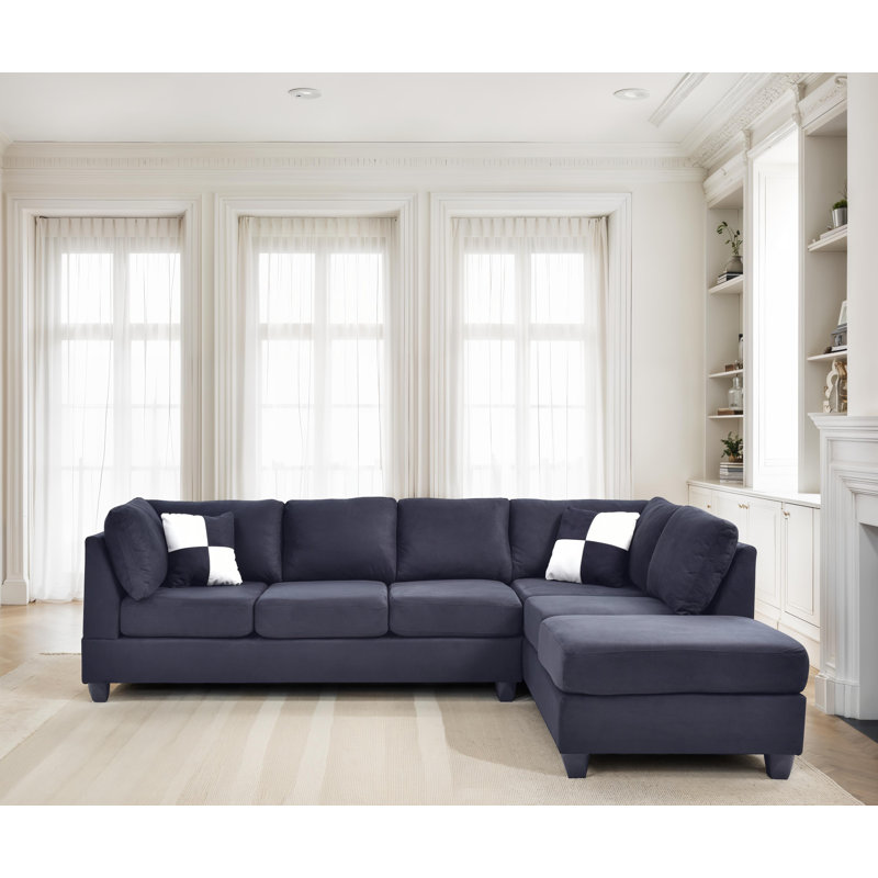 Harikleia Salisbury Sectional, Black Fabric