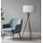 Ezequil 66" Black Tripod Floor Lamp With White Fabric Drum Shade