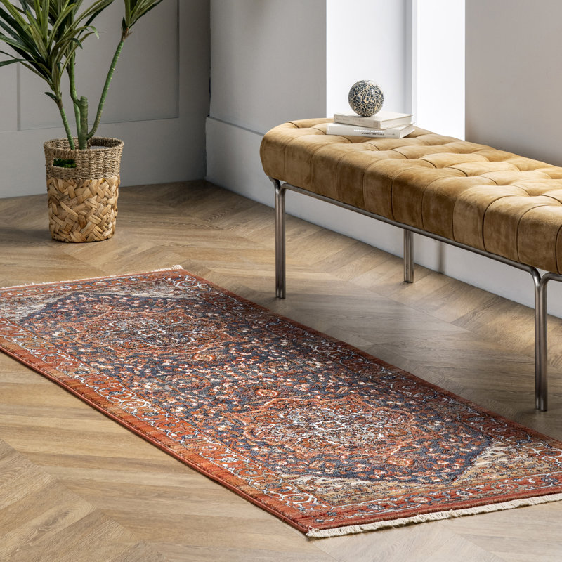 Valentine Oriental Red/Brown Area Rug, Runner 2'8" x 8'