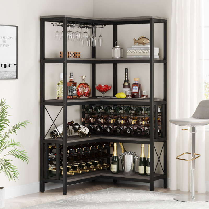42 Bottle Wine Bottle & Glass Rack, Grey