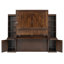 Grand lit escamotable avec bureau et rangement, lit mural en bois peu encombrant avec armoires et tiroirs, brun foncé-38921148