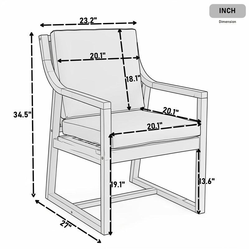 Ensemble de chaises d'extérieur en bois avec fauteuils rembourrés, Noir / brun / beige