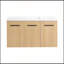 Meuble-lavabo flottant mural de 36 pouces avec lavabo en gel, finition chêne clair et rangement modulaire à 3 portes-129165886