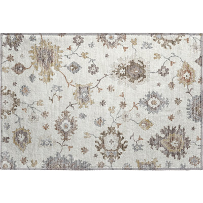 Premium Machine Washable Prisco Ivory Rug