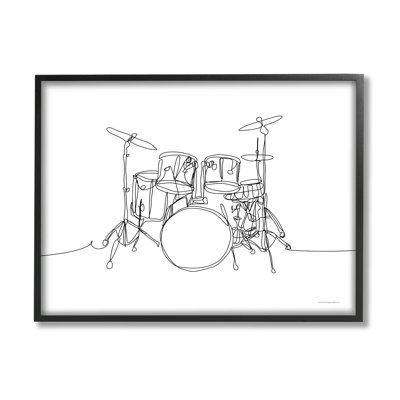 " Drum Kit Musician Line Doodle " by Kamdon Kreations