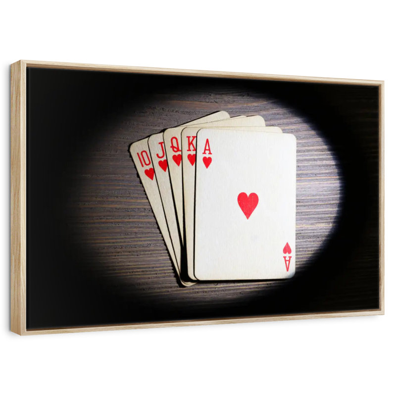 Poker Flush, Cadre flottant en bois naturel, 46 po x 31 po