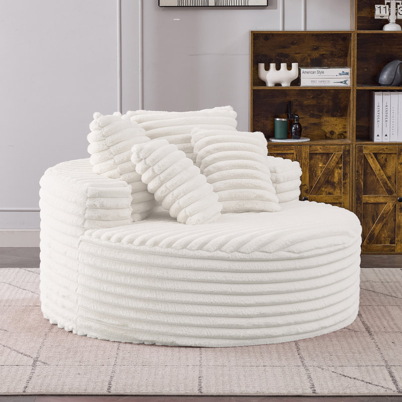 Upholstered Chaise Lounge, White