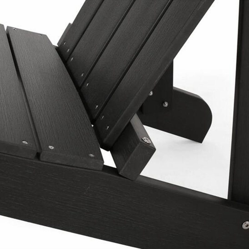 Chaise Adirondack en bois massif Fowlerville, Noir