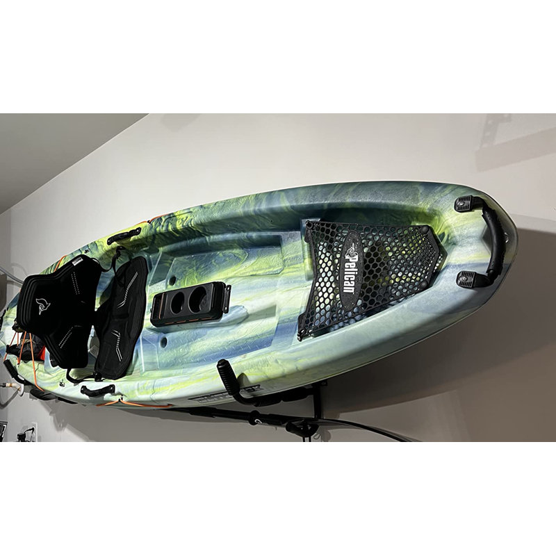 Foldable Wall Mount Kayak Rack - 90° Rotation, 80Lbs Capacity, Steel Construction with Paddle Hooks