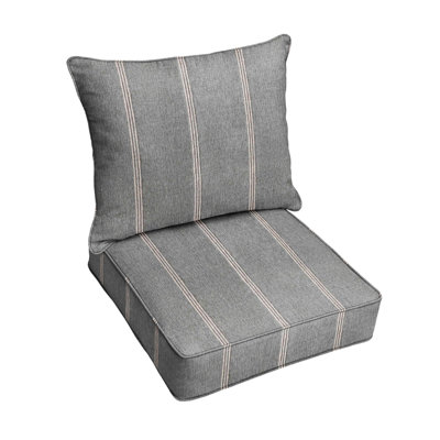Sunbrella Outdoor Stripe Corded Deep Seating Pillow And Cushion Set by Mozaic Company