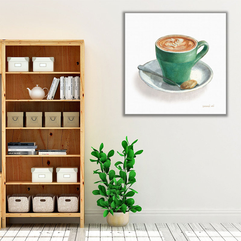 «Wake Me Up Coffee II on White», reproduction d'art sur toile, H 30 po x l 30 po