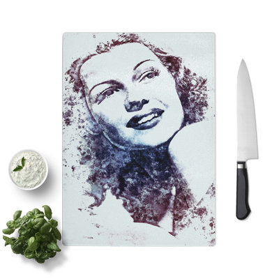 Tempered Glass Rita Hayworth Chopping Board