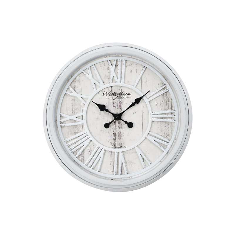 Clocks, 20" Round, Wall Clock, Grey, Transitional