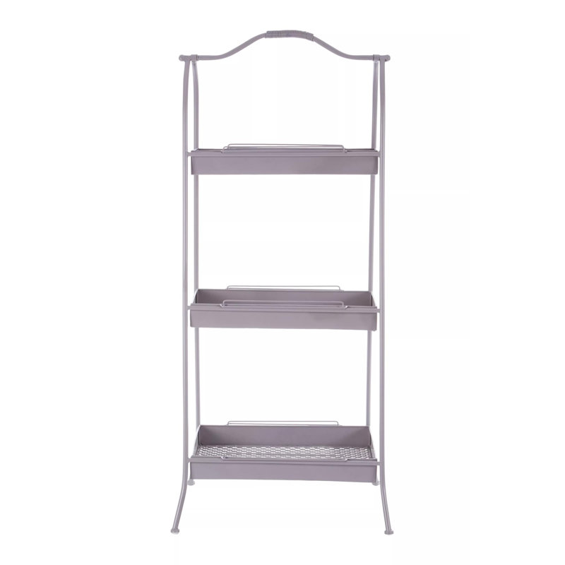 Lexa 116cm H x 51cm W Metal Etagere Bookcase, Grey