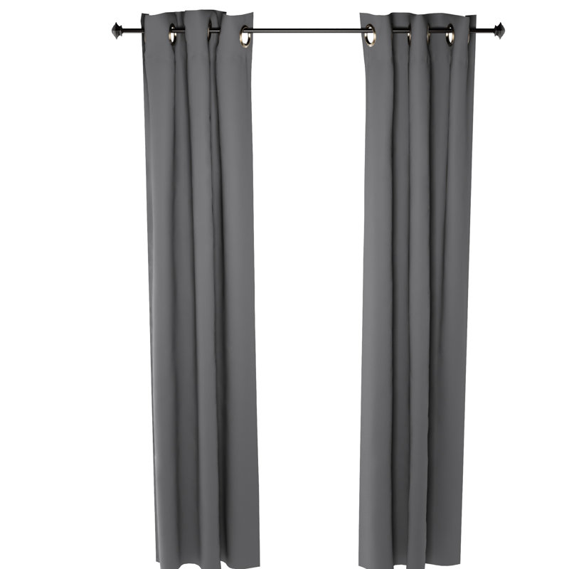 Mileti Blackout Sliding Panel Pair, Dark Gray, 52" W x 95" L