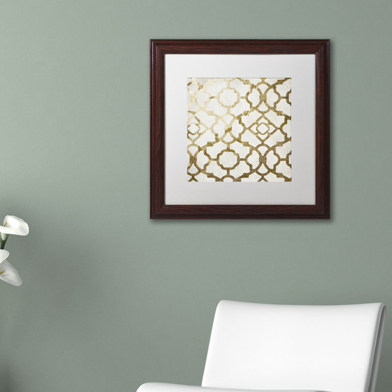 « marocain gold ii » par encadré, impression Jadaya, H 16 po x l 16 po x P 0,5 po, Blanc, Cadre argenté