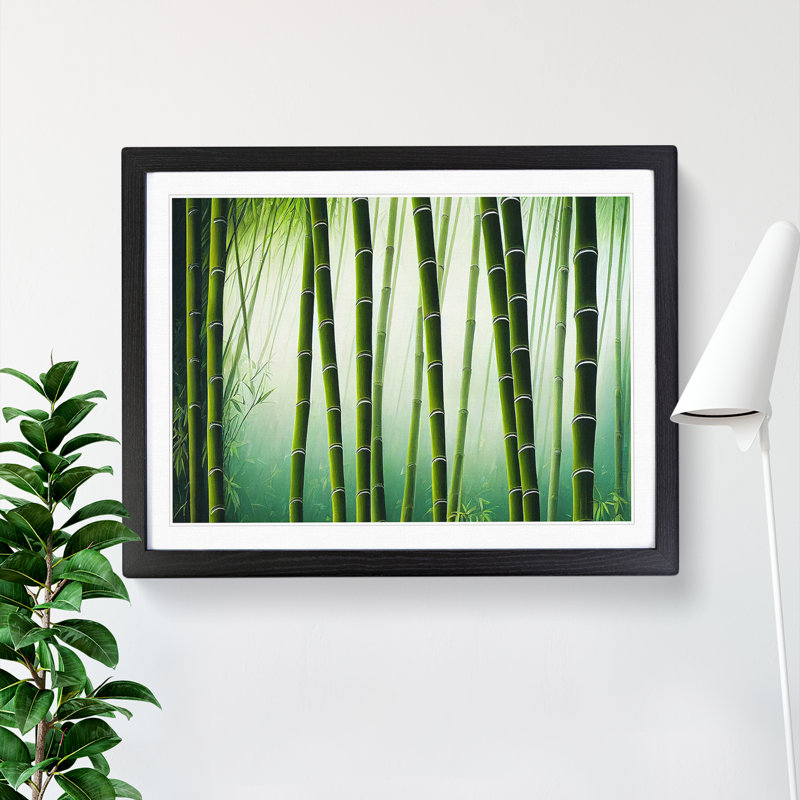 Contoured Bamboo Forest - Framed Print, Black, 46cm H x 64cm W x 2cm D