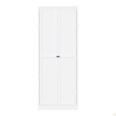 72" White Metal Kitchen Pantry Cabinet With Doors, Heavy-Duty Freestanding Storage Organizer With 5 Adjustable Shelves, Tool-Free Assembly For Pantry, Kitchen, Bathroom