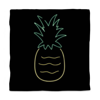 Yellow Queen Duvet Cover - Neon Pineapple Design for Bedroom