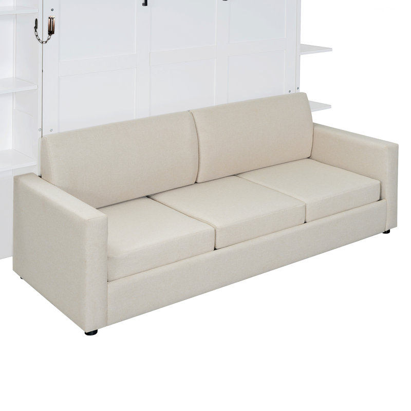 Bed Frame for Bedroom, Murphy Bed, Wall Bed with Upholstered Sofa