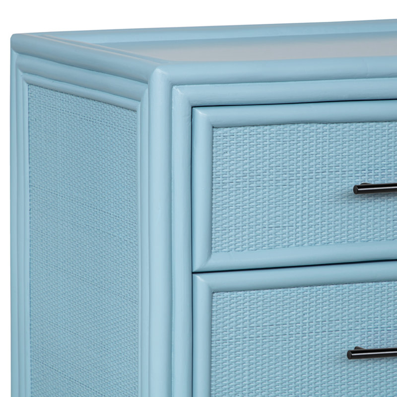 Commode double 6 tiroirs Aruba, Bleu piscine