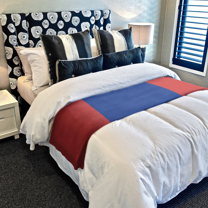 Quilted Throw Blanket, 60" W x 80" L, Red/Blue, Chicago